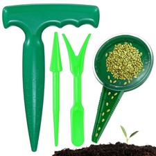 1-Set Sowing Seeds Dispenser, Plastic Adjustable Hand Planter Seeder Tool See...