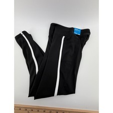 DSG Women's Black White Stripe Active Leggings Pants YM Medium Pockets