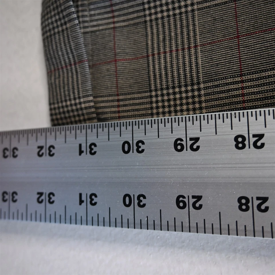 Pantalones de viajero Jos A Bank 38x32 marrón Glenn Check 100 % algodón plisados con puños Foto 4 de 4