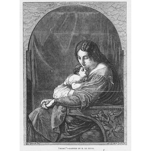 LE JEUNE Hush - Antique Print 1848