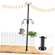 String Light Poles for Outside, 10FT Heavy Duty Outdoor String Light Pole 