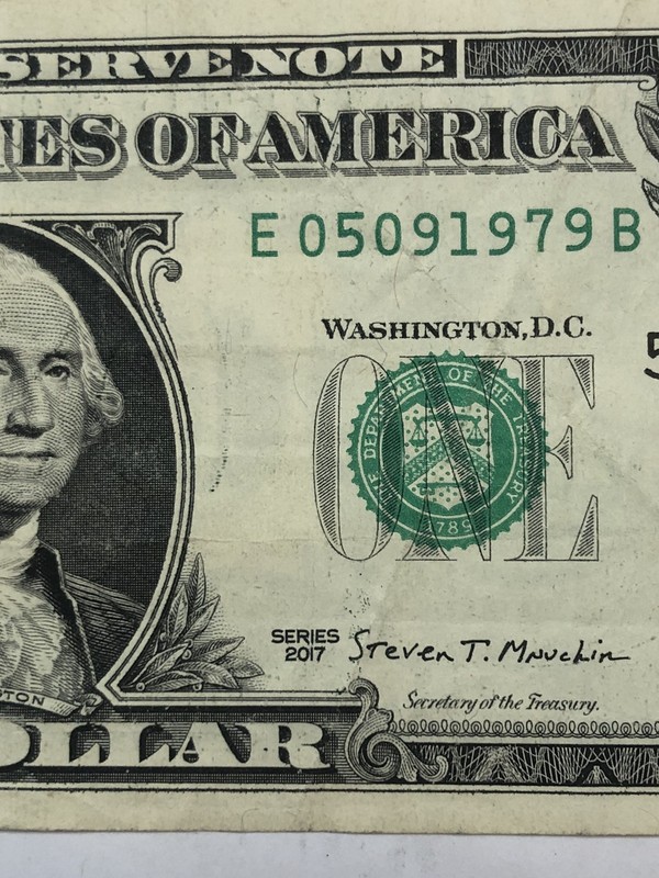 May 9 1979 Bday/Anniversary Fancy Serial 2017 Circulated $1 Dollar Note