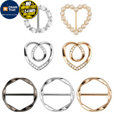 7PCS Premium Scarf Ring Clip, Cute T-Shirt Clips for Large, Gold/Silver/Black