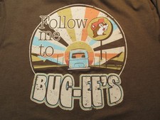 BUC-EE'S Pullover T-Shirt Tee Men Large Brown Follow Me to Buc-Ee's Beaver