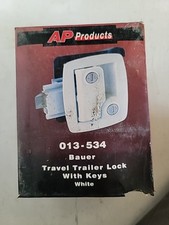 AP PRODUCTS WHITE TRAILER LOCK WITH KEY 013-534 NEW IN BOX