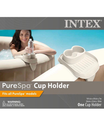 Intex PureSpa Attachable Cup Holder for Spa Walls Pool & Hot Tubs Tan Accessory