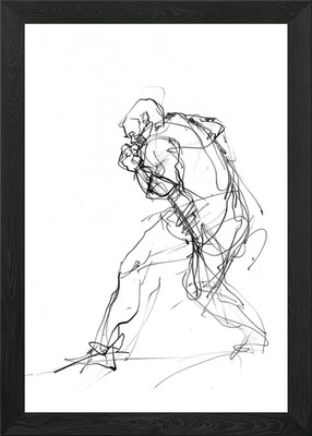 Abstrakte dynamische Figur Skizze gerahmt Wandbild Poster Leinwanddruck Bild