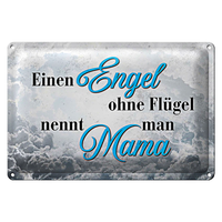 Blechschild Spruch 30X20Cm Engel Ohne FlüGel Mama