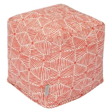 Majestic Home Goods Cube Pouf Charlie Salmon