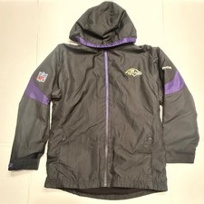 Reebok Baltimore Ravens NFL On Field Hooded Jacket Youth Medium 10/12 Black