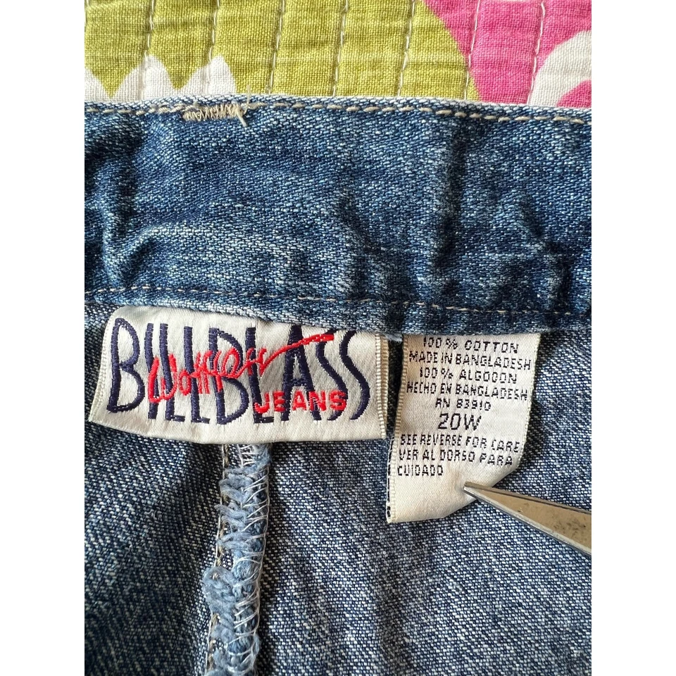 Pantalones Cortos de Jean Vintage Y2K Años 90 Bill Blass Azul Carga Talla: 20W Cintura: 38 Foto 4 de 4