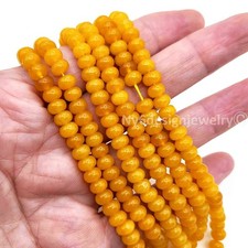 Butter Yellow Jade Rondelle Beads, Gemstone Strand 6x4mm 15 inch