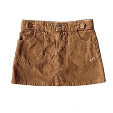 Girls 6X OshKosh Brown Corduroy Pink Trim Pocket Skirt with Bloomers