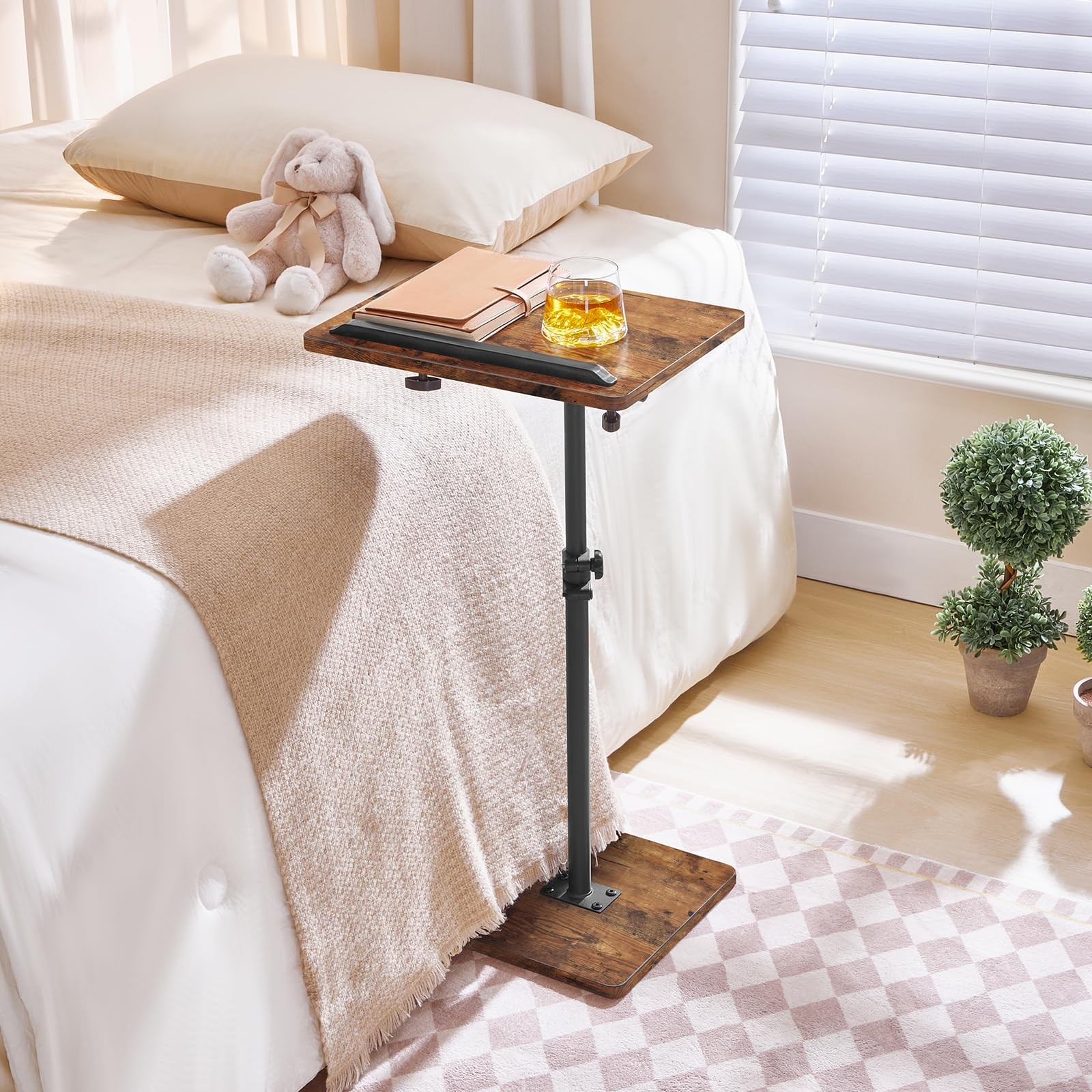 MAHANCRIS TV Tray Table, Sofa Armrest Tray Table for Couch, 360° Swivel Heigh...