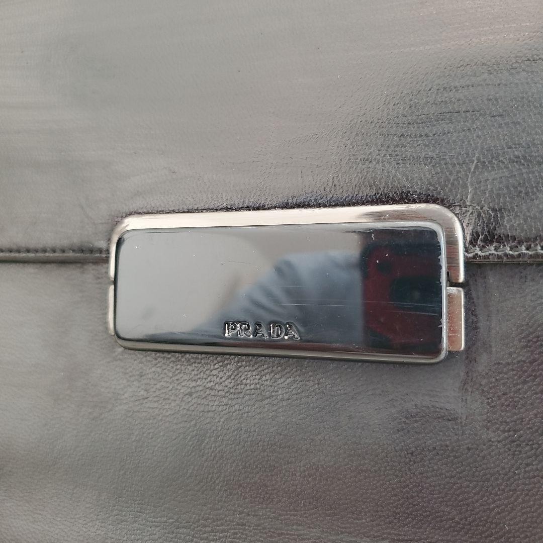 Excellent Condition PRADA All Leather Shoulder Bag Black Vintage thumbnail 5