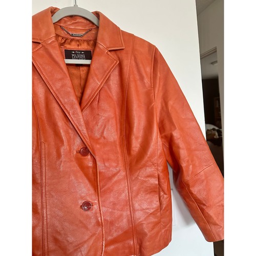 Wilson Leather Jacket soft XL excellent gorgeous chic moto Italian spice orange - Bild 7 von 16