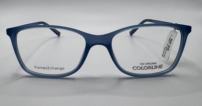 Colorline Frames2Change Brille Gestell Blau Cat Eye Größe 51 16