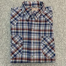 Vintage 1970s Big Mac Shirt Men's L/XL Short Sleeve Pearl Snap Western USA Made
