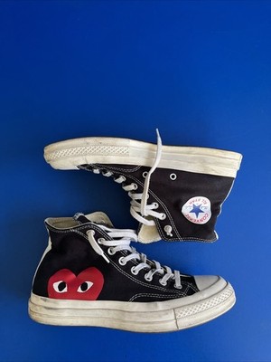 Converse CDG Comme des Garcons Play Black Canvas Sneakers Men 8/ Womens 10