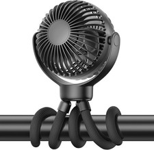 Portable Stroller Mini Fan - Flexible Personal Fan Clip on for Bed Sleep,