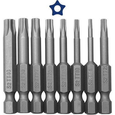 Torx Bits Set, 8-teilig, magnetisch, T8 T10 T15 T20 T25 T27 T30 T40, S2