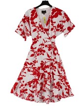 Phase Eight Wrap Midi Dress UK10 in Cream