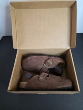 Toddler Kids Brown Suede Clog Sandals Cork Fo...