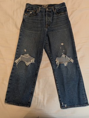 Levi's Ribcage Straight Ankle Y2K Jeans - Retro Distressed Button-fly
