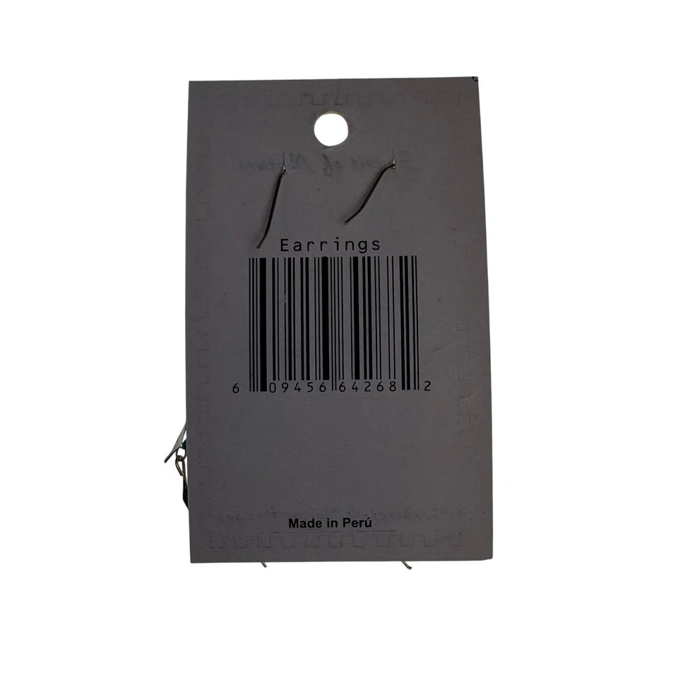 Brincos pendurados Spirit Of Nature boho com miçangas marrom turquesa contas Peru branco - Imagem 2 de 2