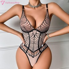 Women Lingerie Gather Push Up Bra and Panty Set Babydoll Bodysuit Underwear