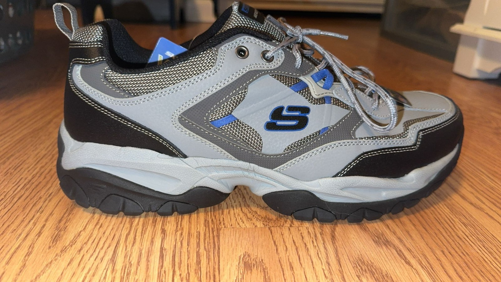 Skechers, grey, size 13, air- cooled, memory foam, brand new