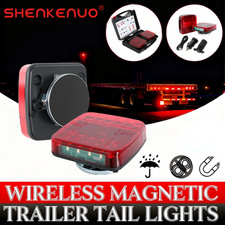 2X Wireless Trailer Lights Magnetic LED Tow Light Turn Signal Brake Reverse Stop