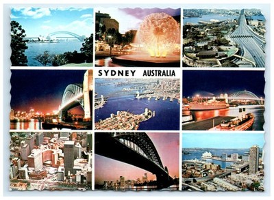 Vintage Harbor Landmark Views Sydney Australia Postcard