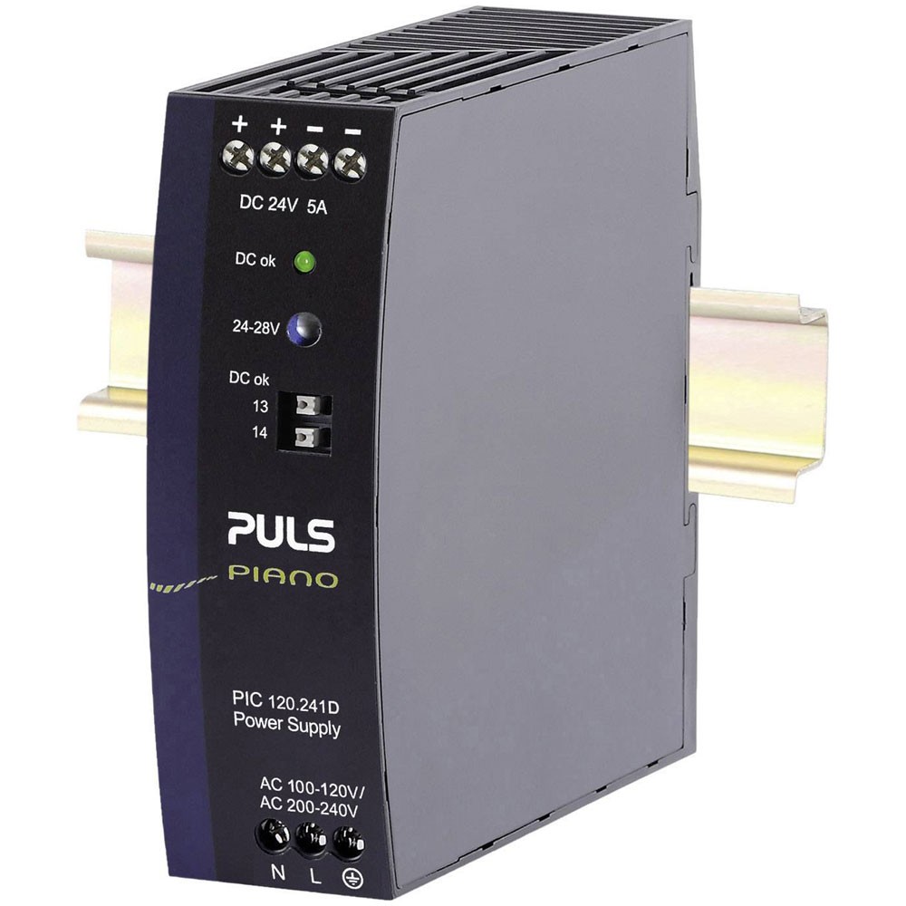 PULS PIANO Rail PSU 24V DC 5A 120W 1 Output DIN Rail Mount
