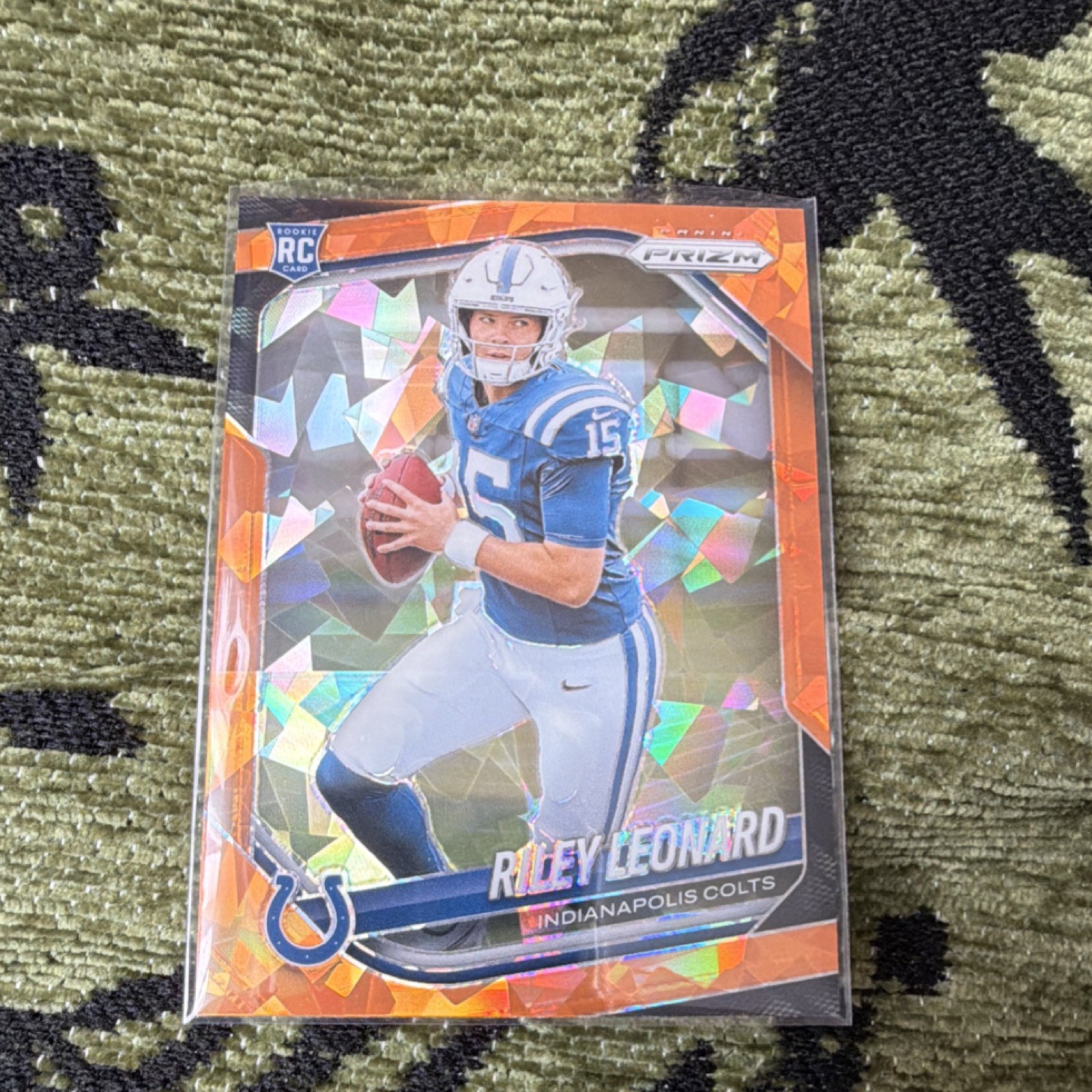 Panini 2025 Prizm Riley Leonard Rookie Orange Ice Prizm #342 Indianapolis Colts