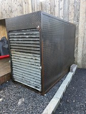 Secure Motorbike Storage Unit for Motorcycle. Checkerplate Solid, Roller Shutter