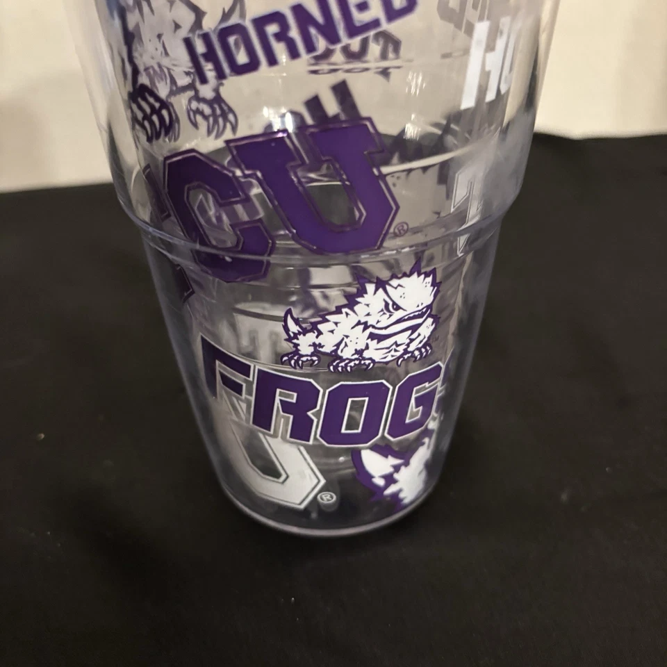 TCU 24 OZ VASO TERVIS “UNIVERSIDAD CRISTIANA DE TEXAS cuerno rana” tapa púrpura Foto 4 de 4