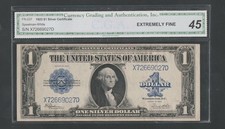 BEAUTIFUL CGA 45 SPEELMAN/WHITE 1923 $1 SILVER CERTIFICATE