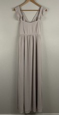 Show Me Your Mumu June Maxi Dress M Dusty Beige Bridesmaid Summer Party Smocked