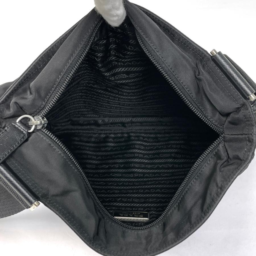 PRADA Plate Shoulder Bag Nylon Black with Dust Bag #BS1829 thumbnail 8