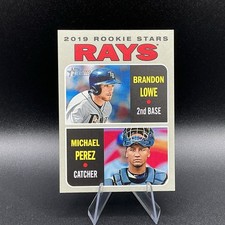 2019 Topps Heritage - Rookie Stars Brandon Lowe, Michael Perez #9 (RC)