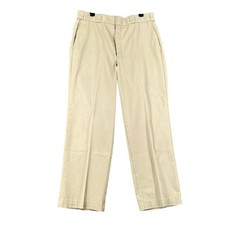 Vintage 90s Dickies Chino Pants Mens 34x29 Khaki Straight Leg Made USA Workwear