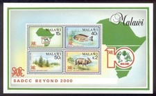 Malawi - 1990 MNH souvenir sheet of 4 - SADCC 10th anniv. - 573a c.v. 16.00