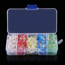 500pcs 3mm LED Light White Yellow Red Blue Green Assortment Diodes DIY Kit