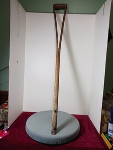VTG DECORATIVE WOODEN 41" Y-HANDLE FOR SHOVEL PITCHFORK? HANG ON THE WALL