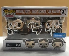 SIGNED Funko Pop! THE OFFICE - Michael, Dwight, & Jim #3PK COA AUTHENTICATED