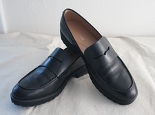 Cole Haan Women's Penny Loafer Black Leather Gwendolyn Lugged Sole 10 1/2 B EXC 