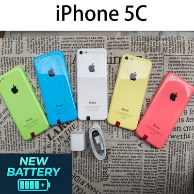 Apple iPhone 5C UNlocked 8/16/32GB BLUE/GREEN/PINK/WHITE/ YELLOW  N ew Battery
