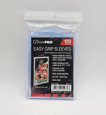 (100-Pack) Ultra Pro Easy Grip Sleeves - Trading Card Sleeves With Pull Tab