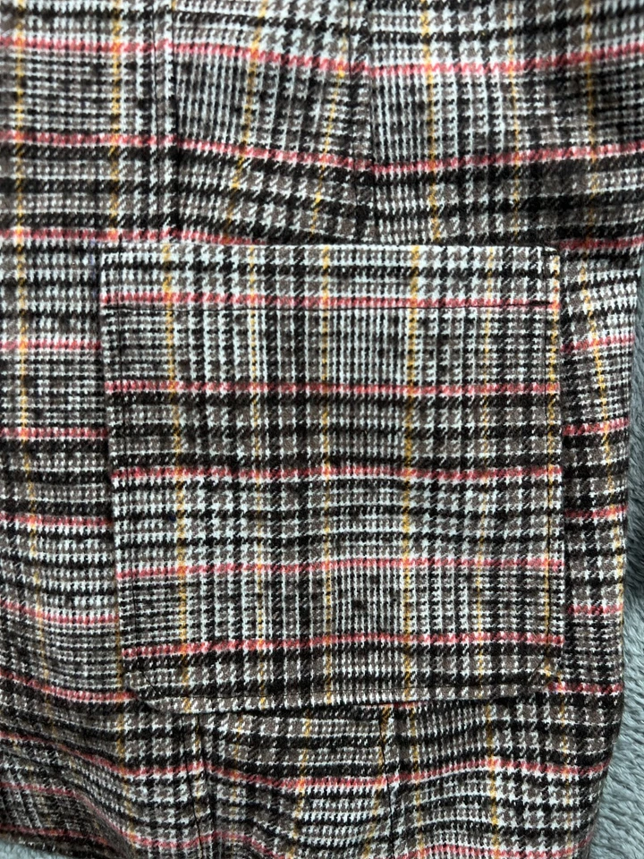 Blazer Chaquetas St Johns Bay Mujer 16 Pata de Gallo Marrón Mezcla de Lana Abrigo Damas Foto 3 de 4